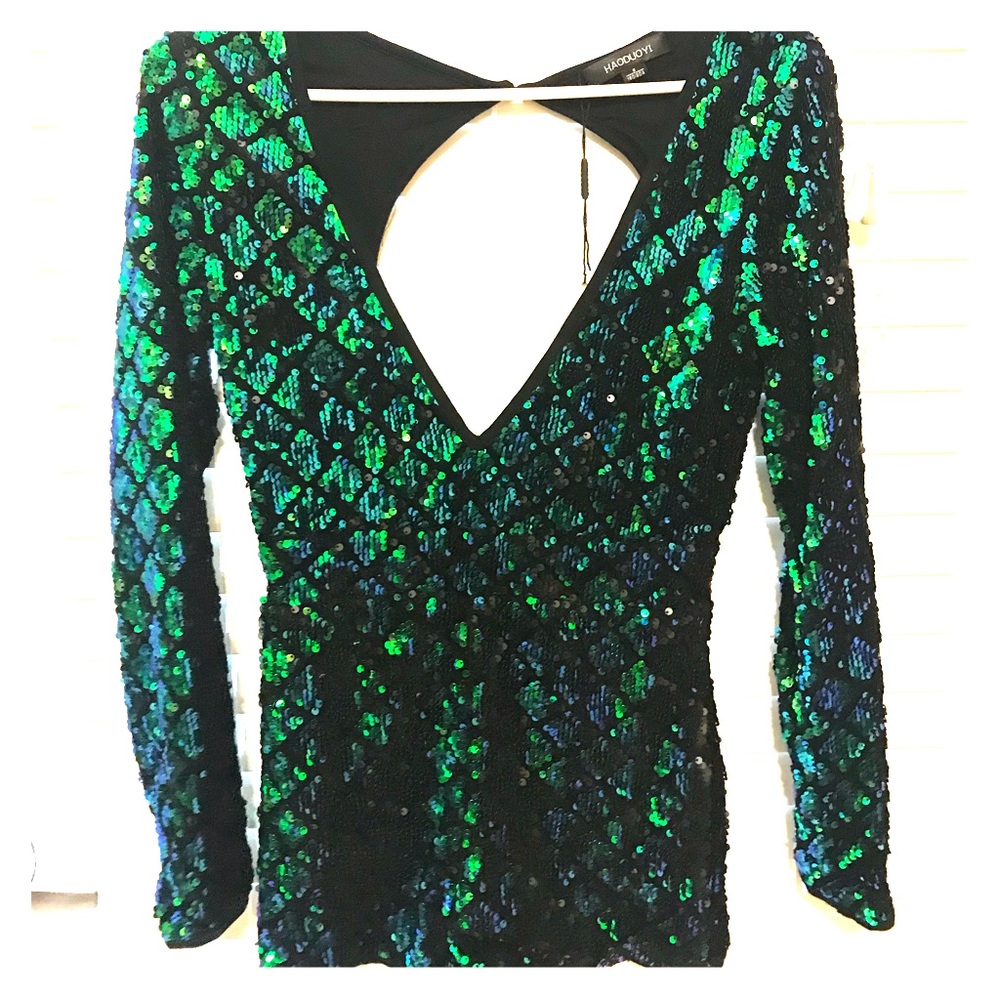 NYE Sequin long sleeve romper